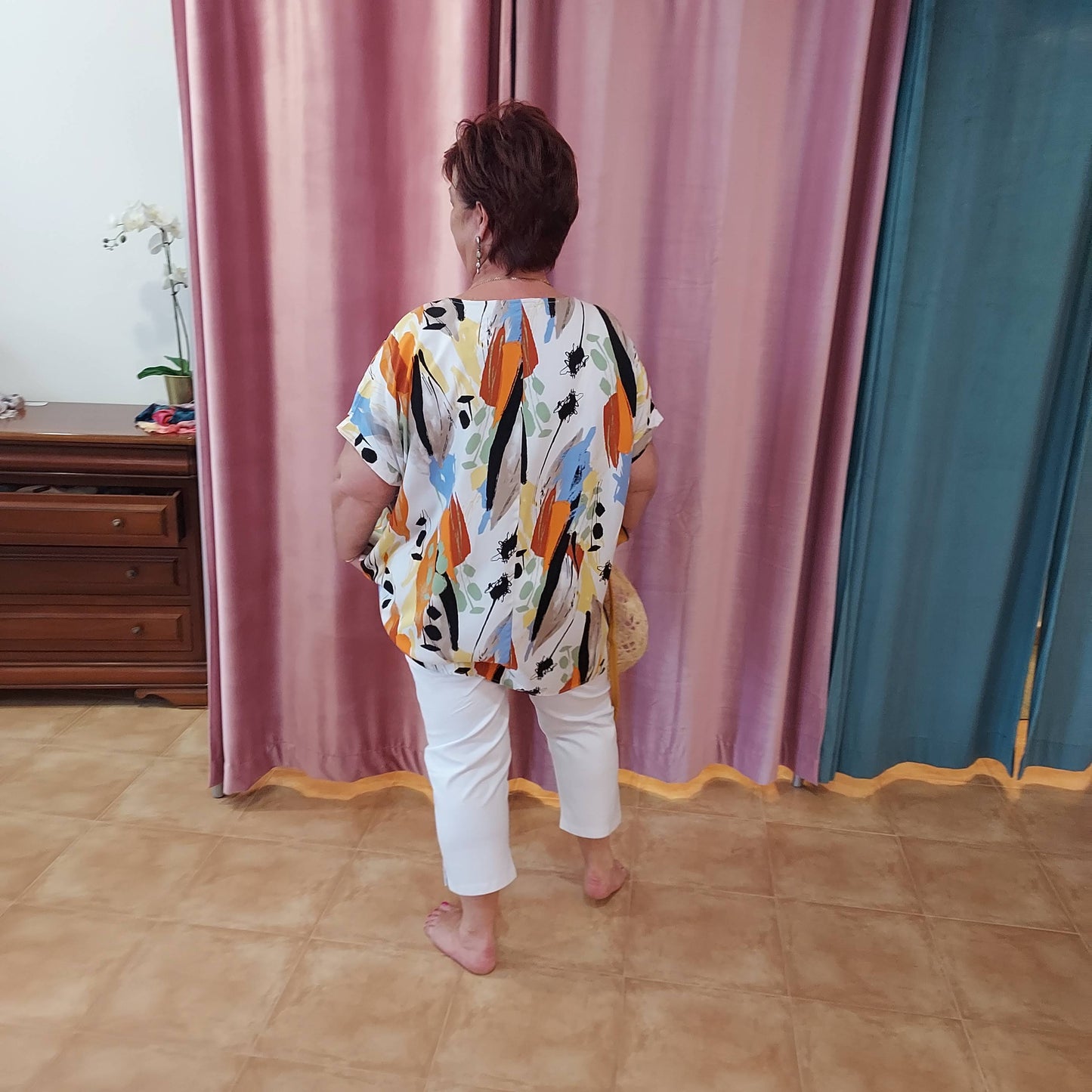 Dixy multi colour short sleeve top