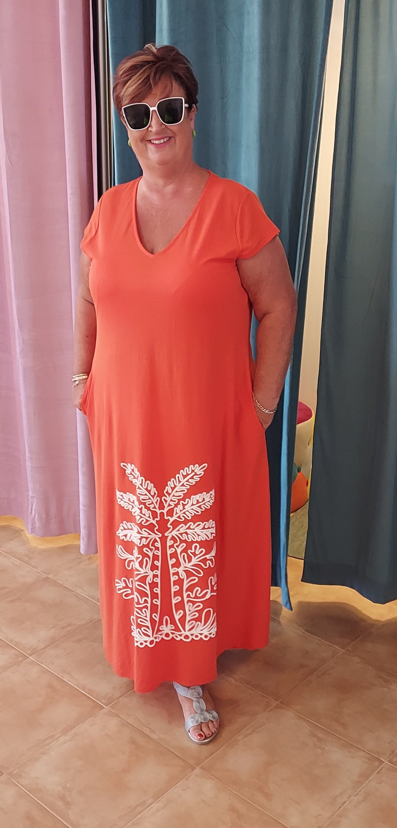 Oriane orange maxi dress