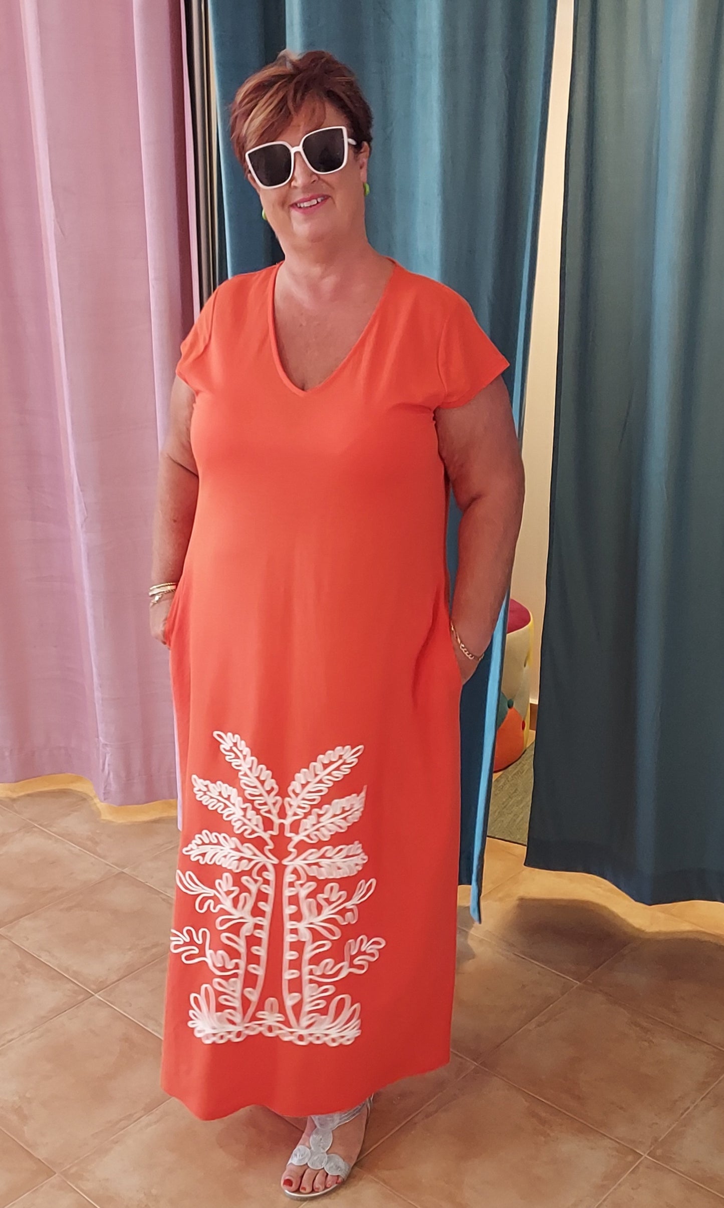 Oriane orange maxi dress