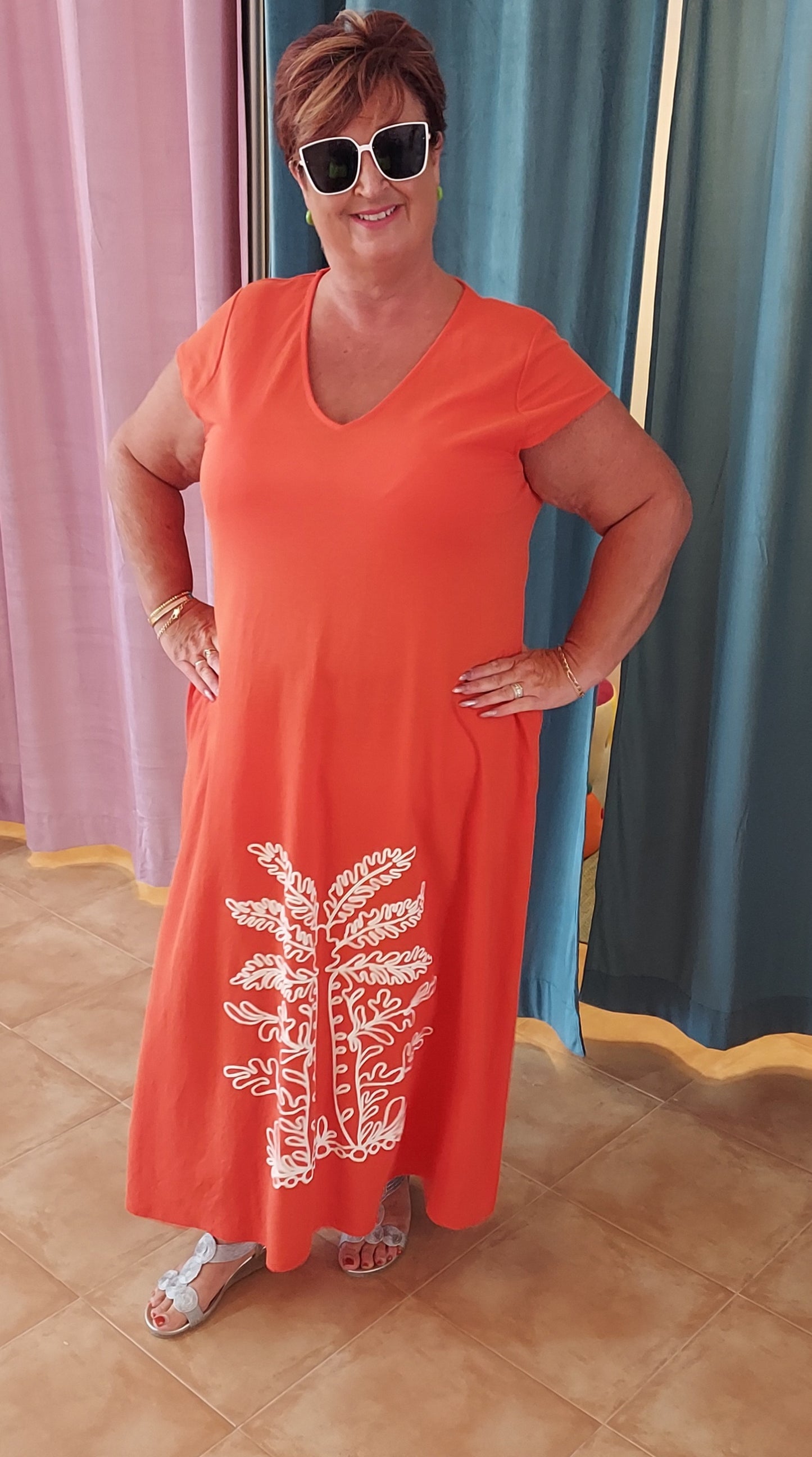 Oriane orange maxi dress