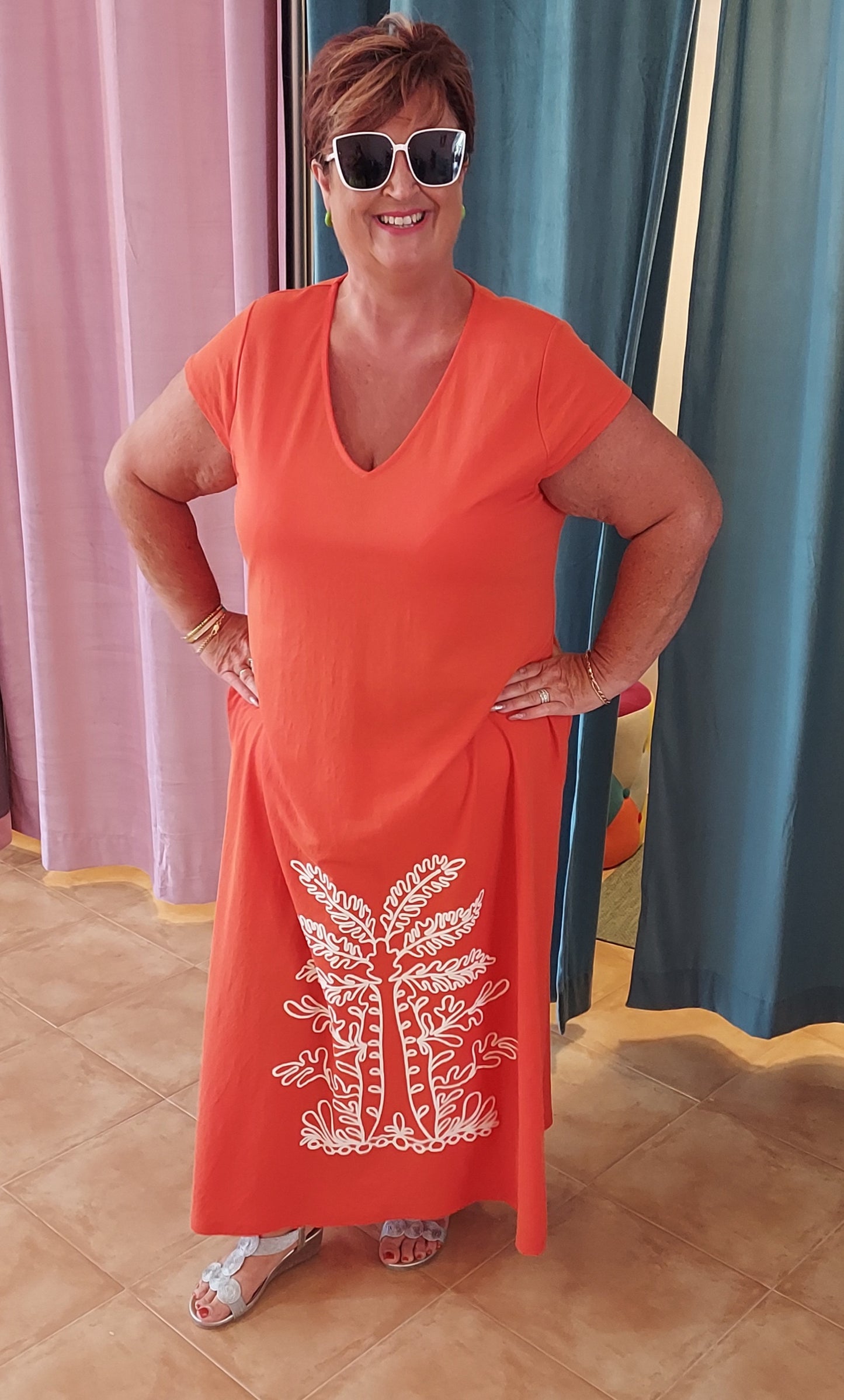 Oriane orange maxi dress