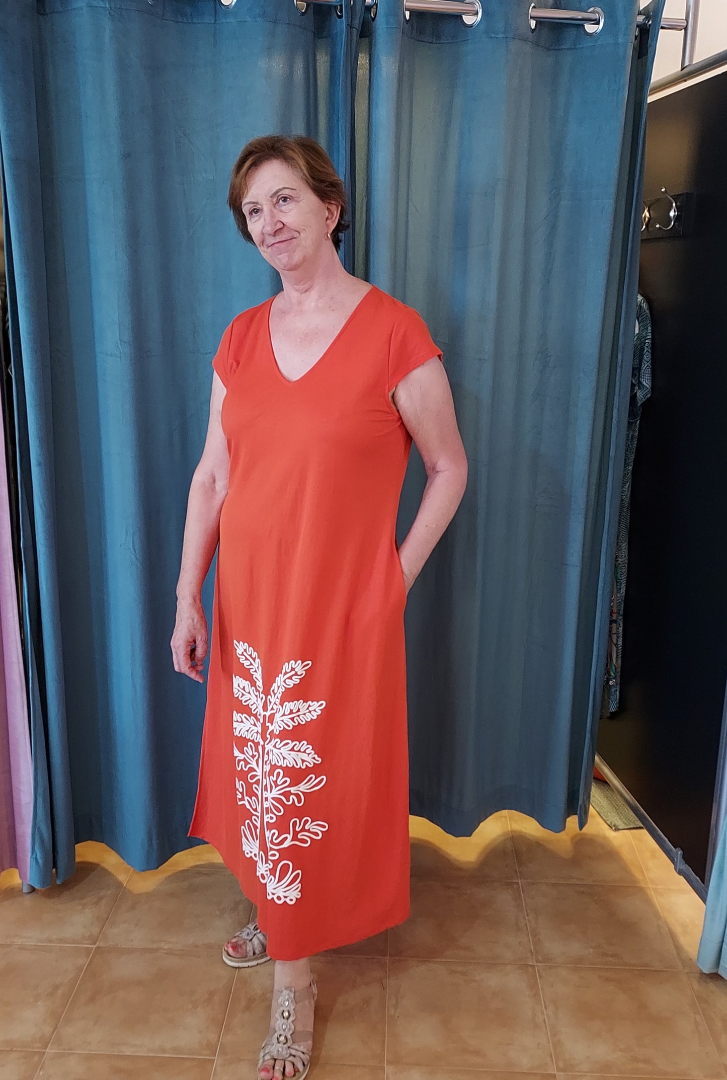 Oriane orange maxi dress