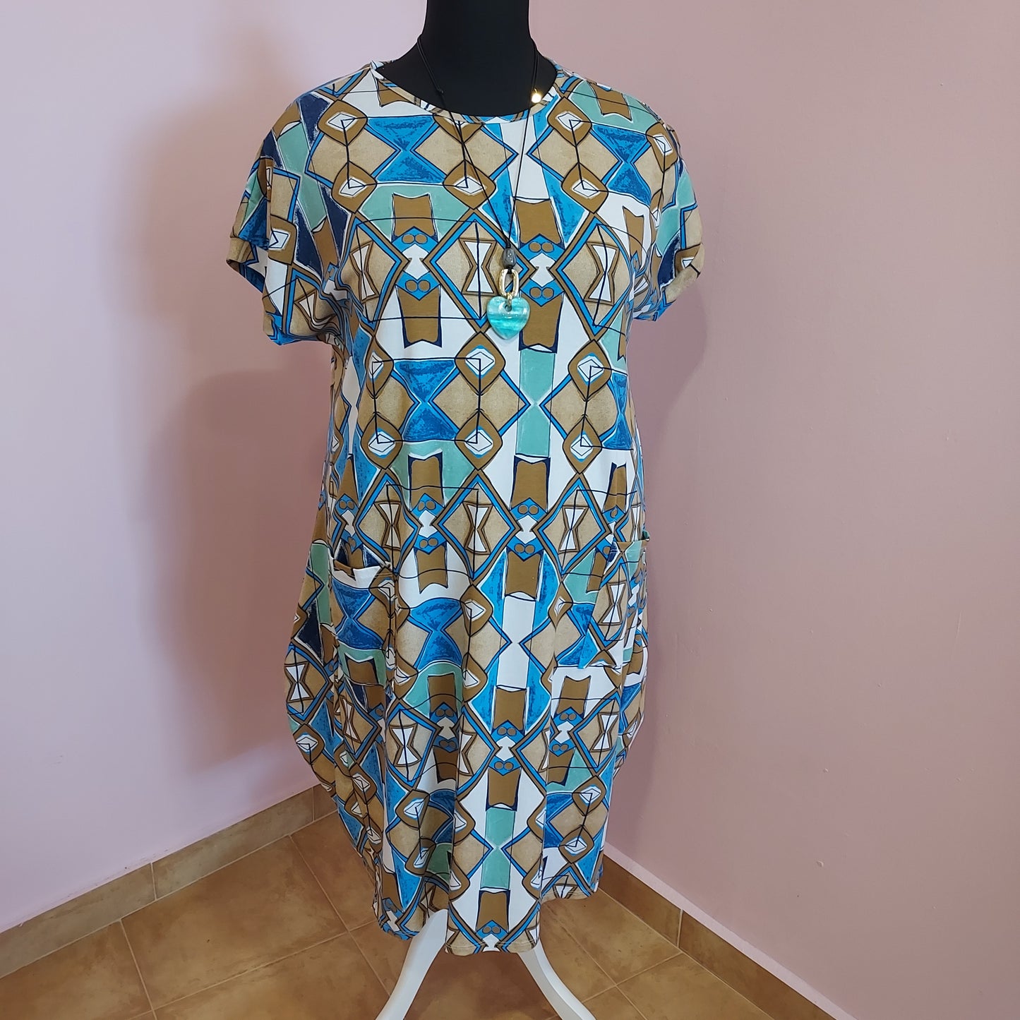 Dita abstract print cotton dress