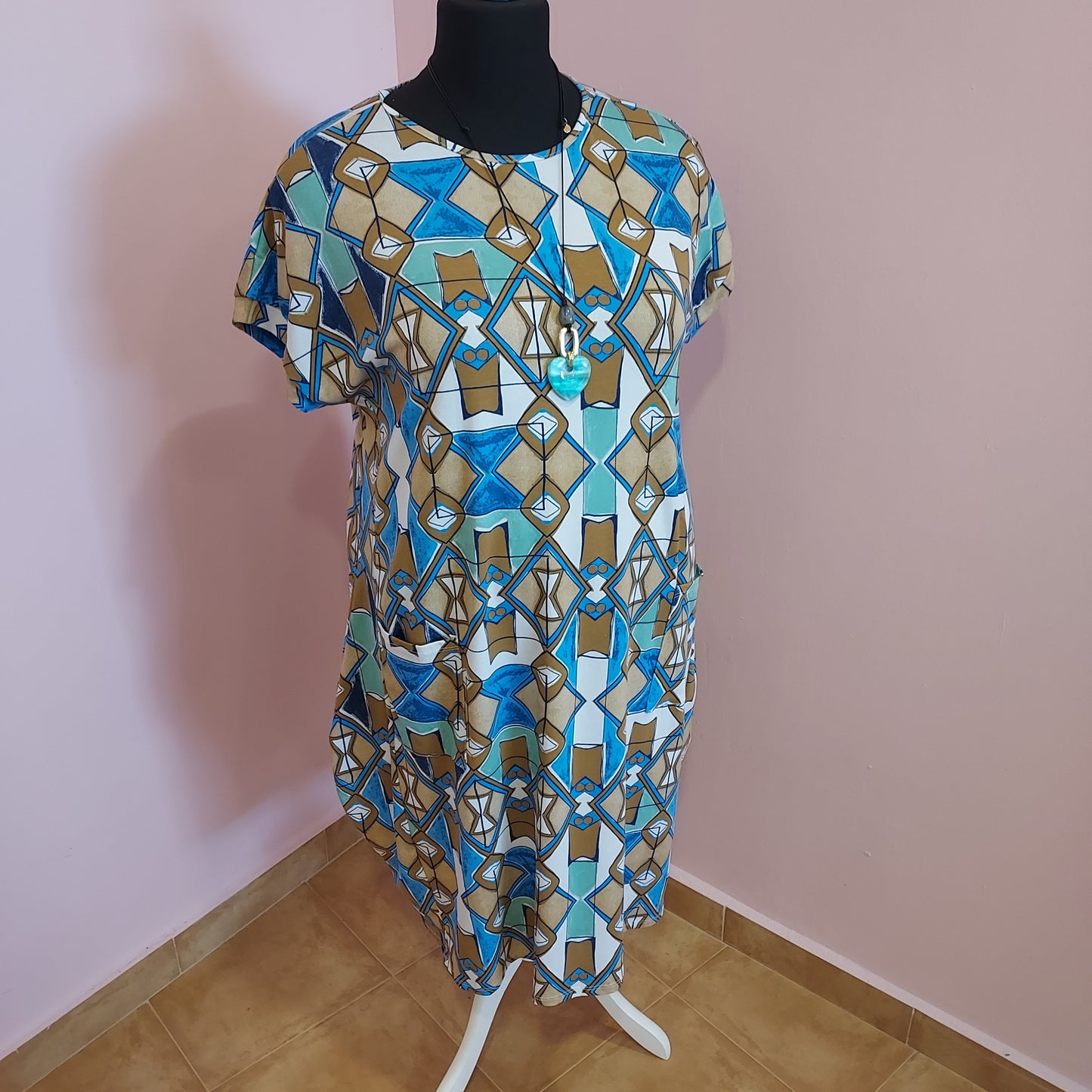 Dita abstract print cotton dress