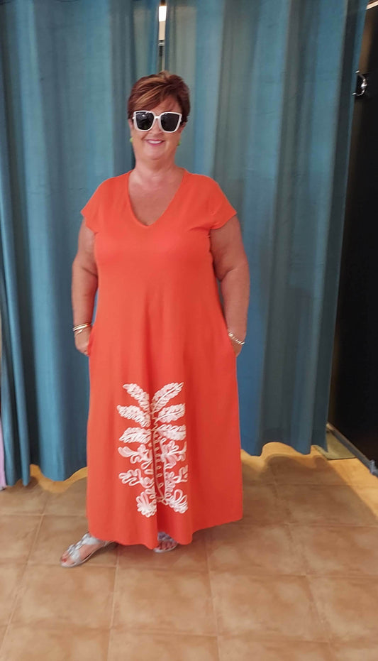 Oriane orange maxi dress