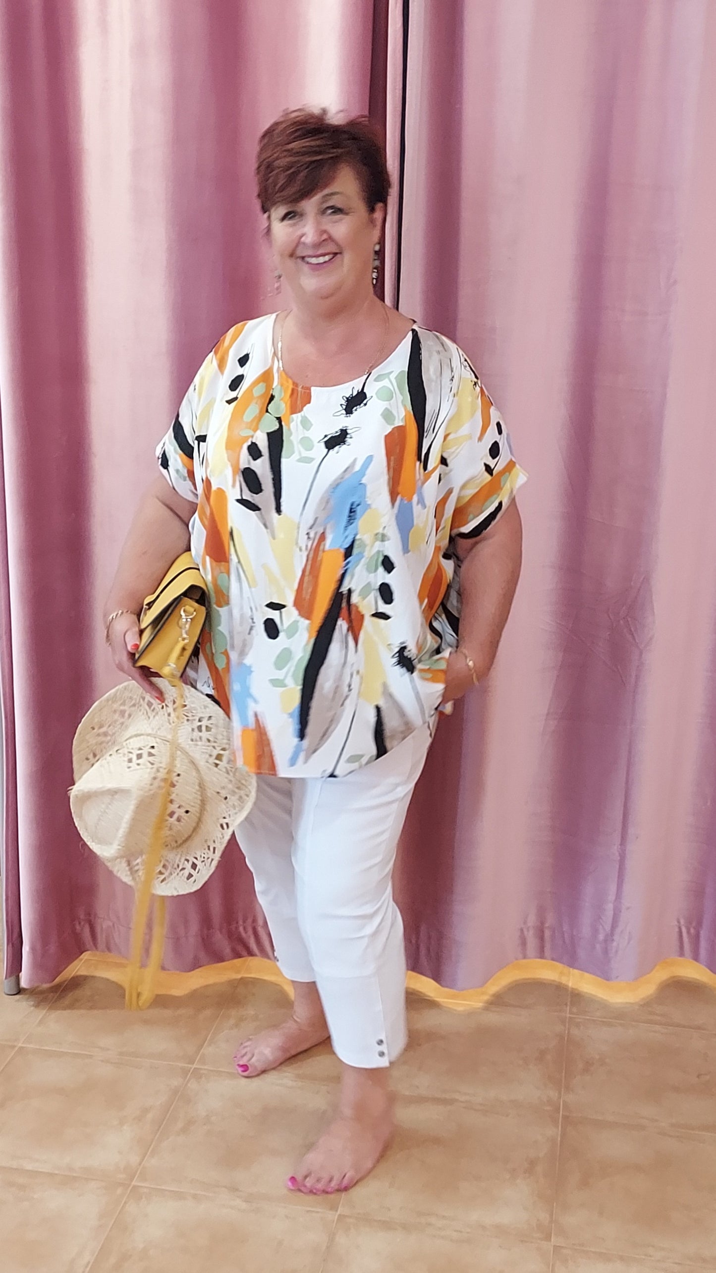 Dixy multi colour short sleeve top