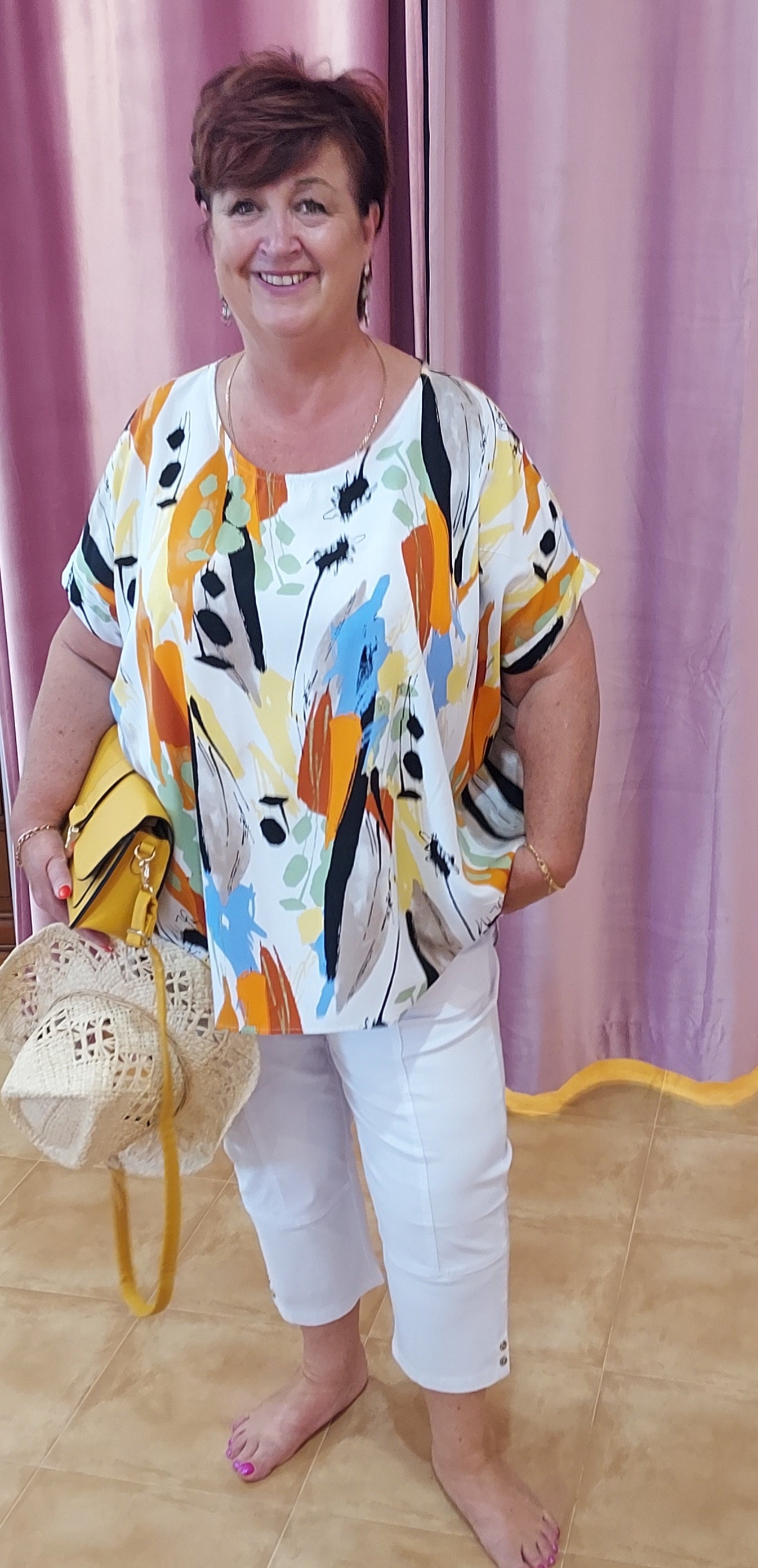 Dixy multi colour short sleeve top